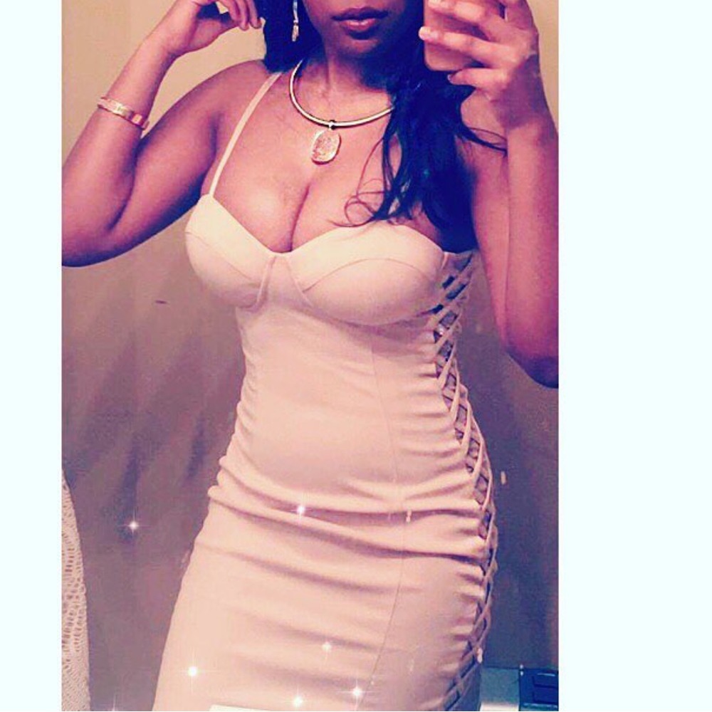 Pastel pink bustier dress